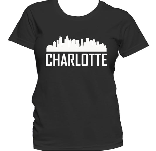 Charlotte NC Skyline Silhouette Cityscape Women's T-Shirt