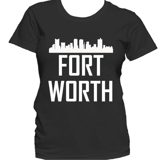 Fort Worth TX Skyline Silhouette Cityscape Women's T-Shirt