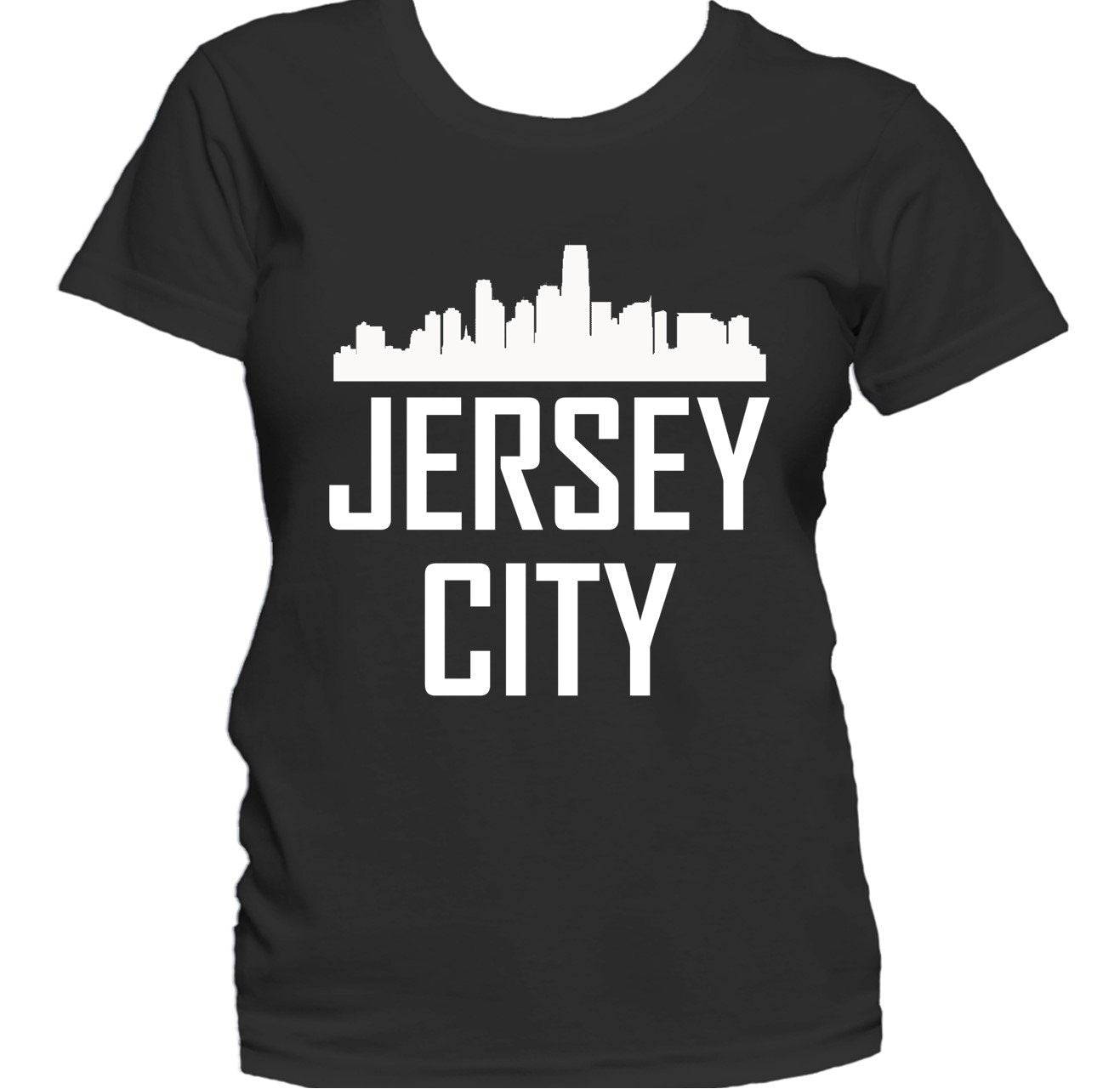 Jersey City NJ Skyline Silhouette Cityscape Women's T-Shirt