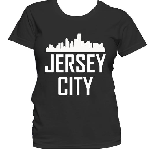 Jersey City NJ Skyline Silhouette Cityscape Women's T-Shirt