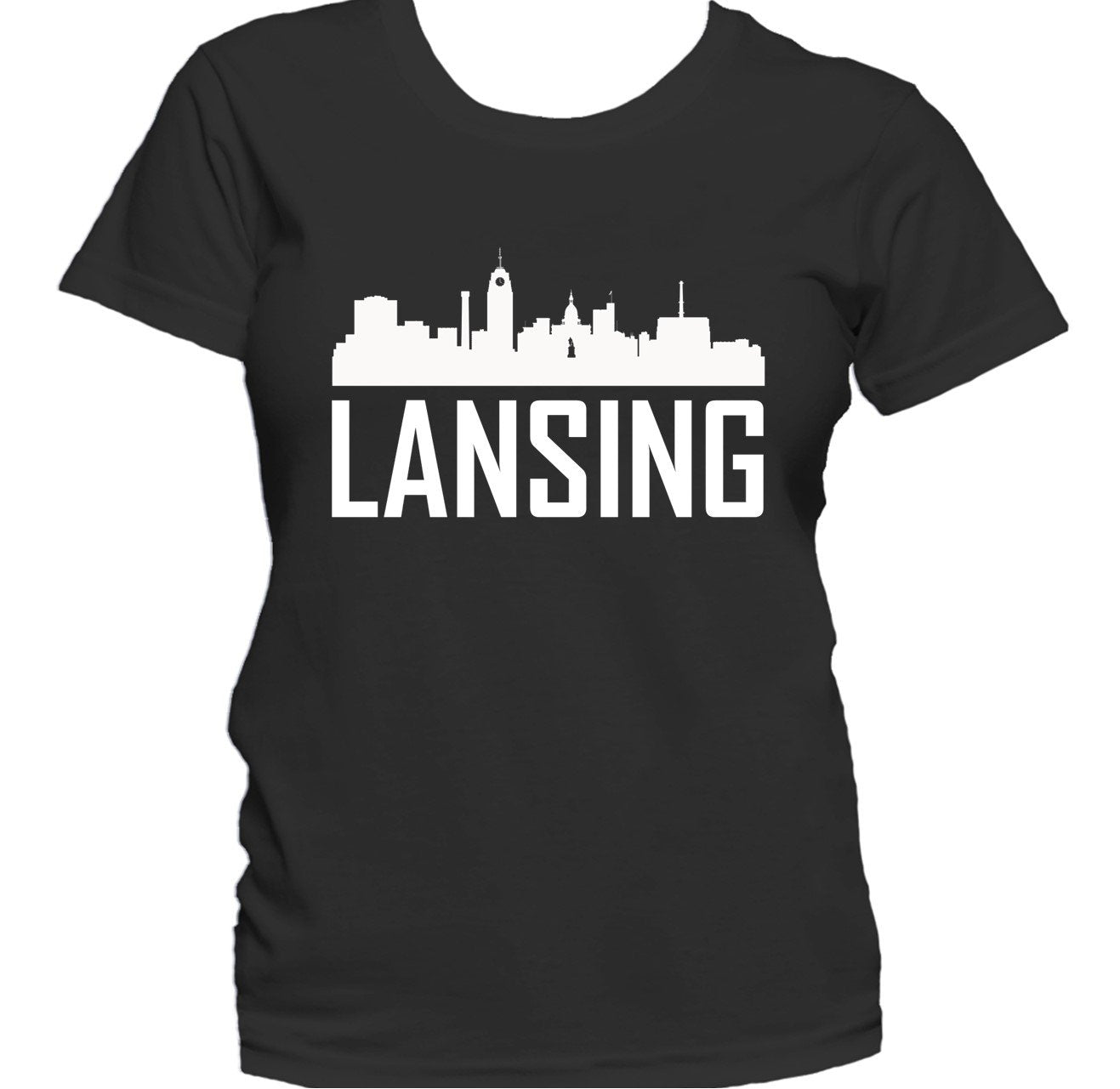 Lansing MI Skyline Silhouette Cityscape Women's T-Shirt