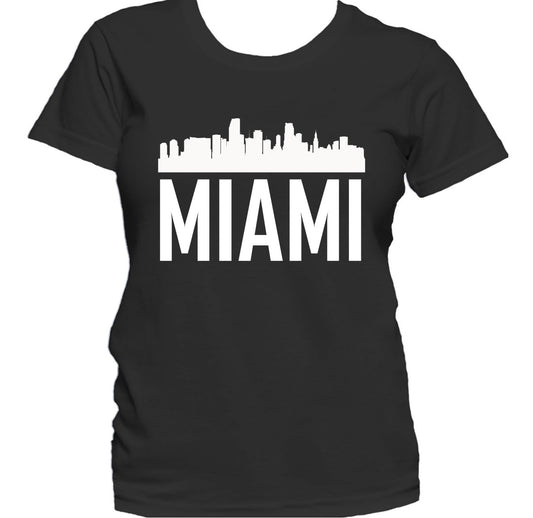 Miami FL Skyline Silhouette Cityscape Women's T-Shirt