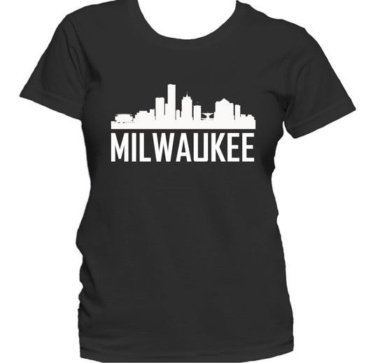 Milwaukee WI Skyline Silhouette Cityscape Women's T-Shirt