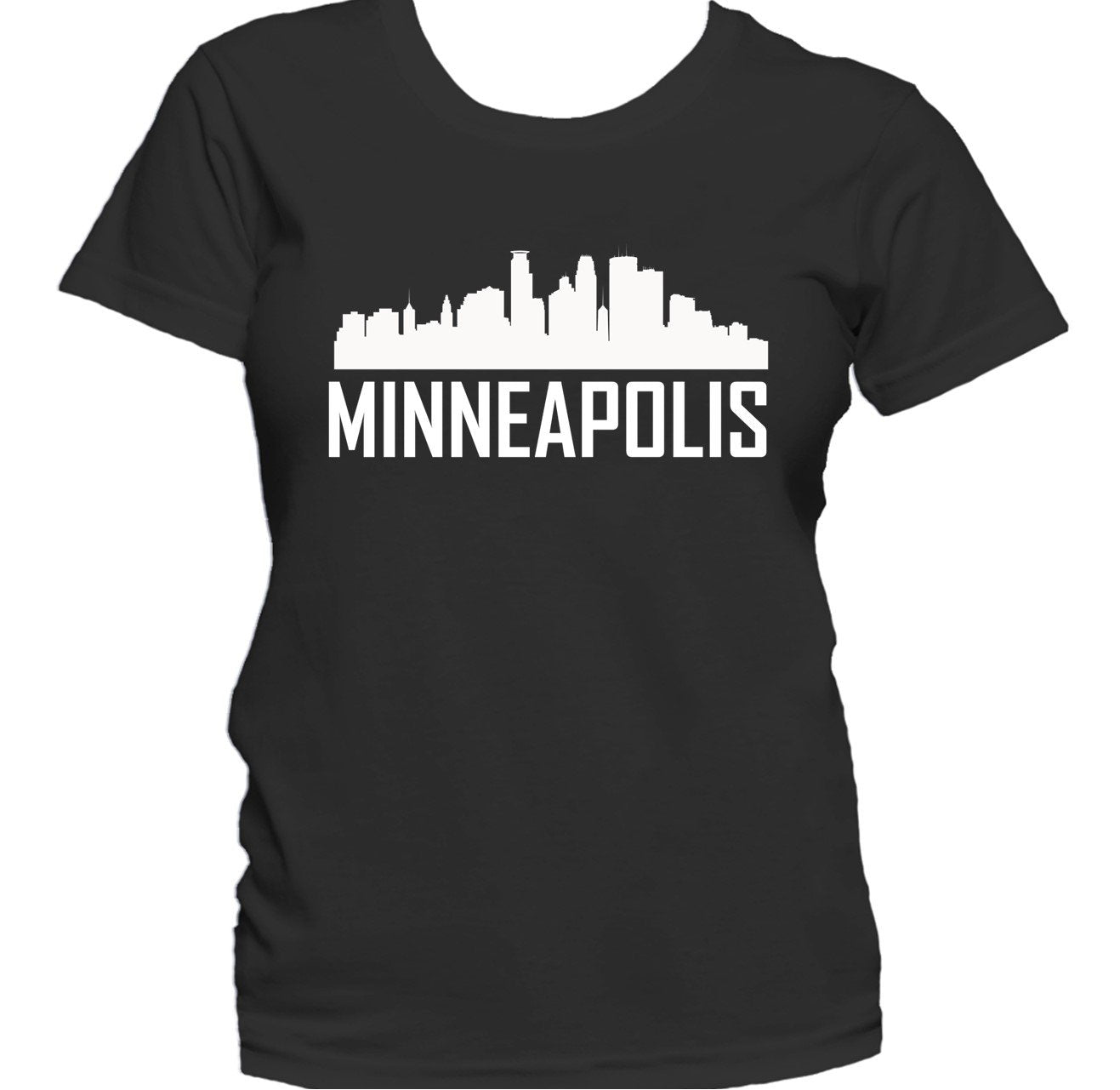 Minneapolis MN Skyline Silhouette Cityscape Women's T-Shirt