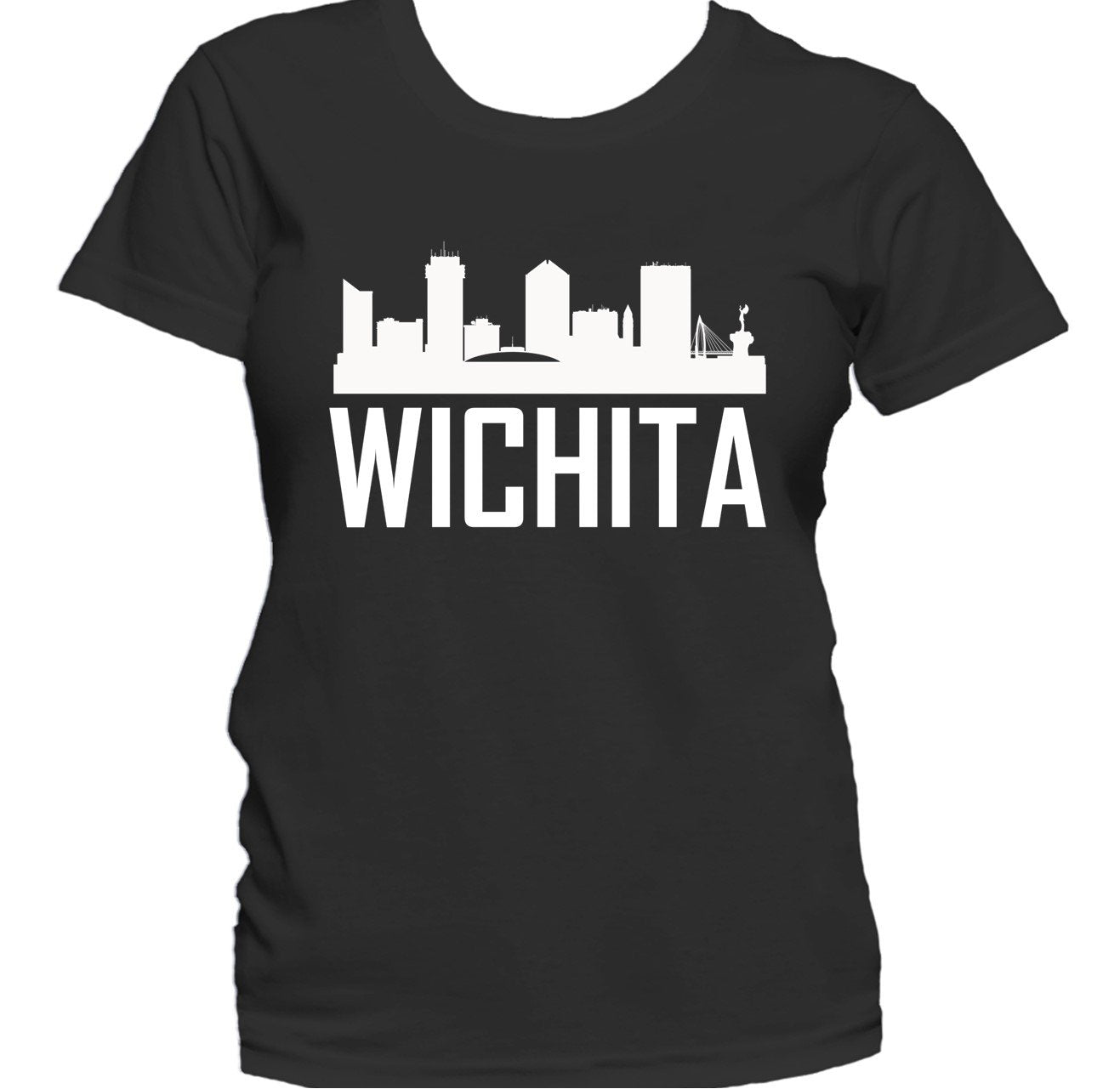 Wichita KS Skyline Silhouette Cityscape Women's T-Shirt