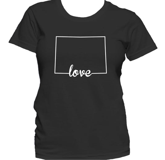 Women's Colorado Shirt - Colorado Love State Outline Women's T-Shirt