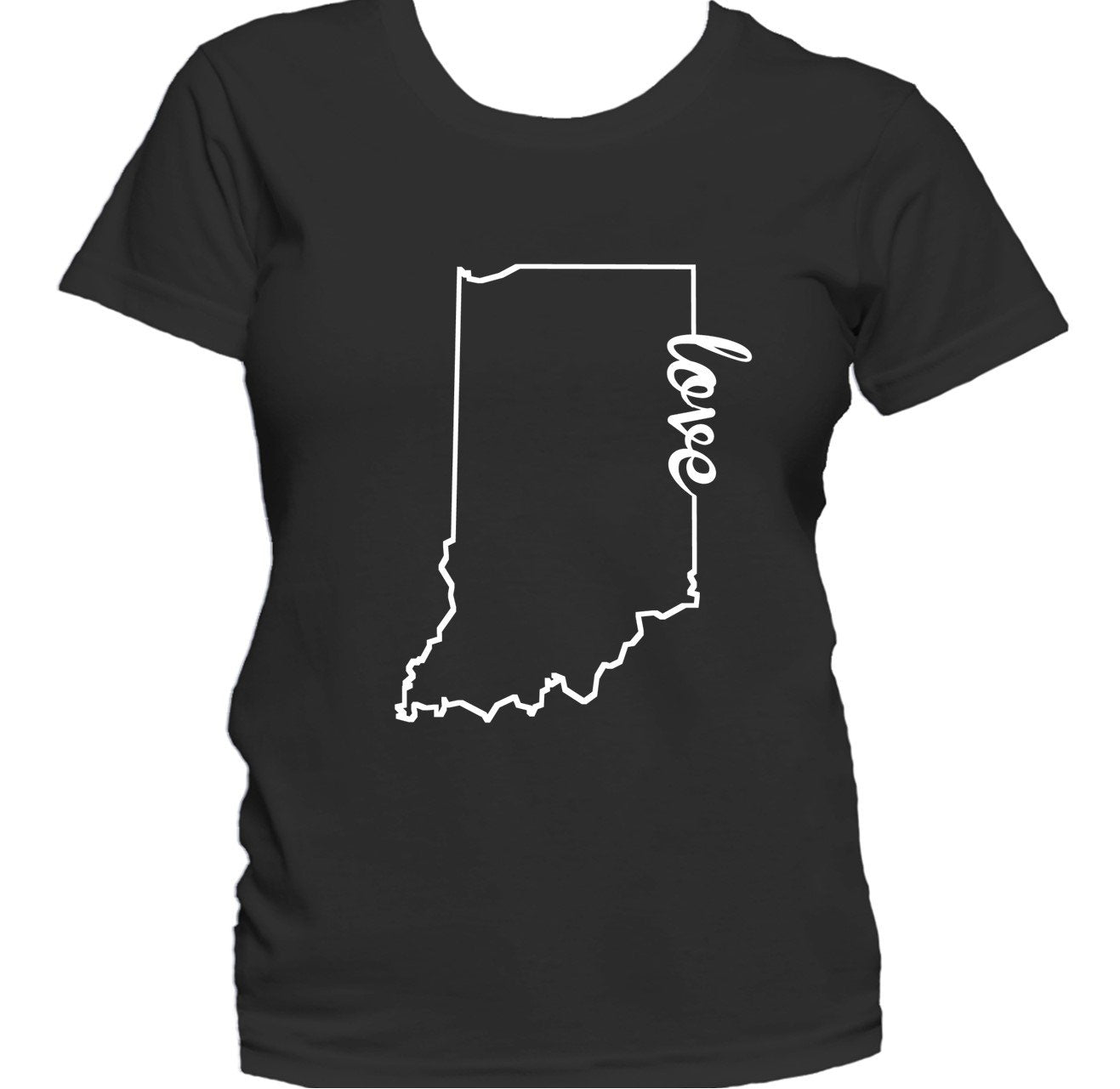 Women's Indiana Shirt - Indiana Love State Outline Women's T-Shirt