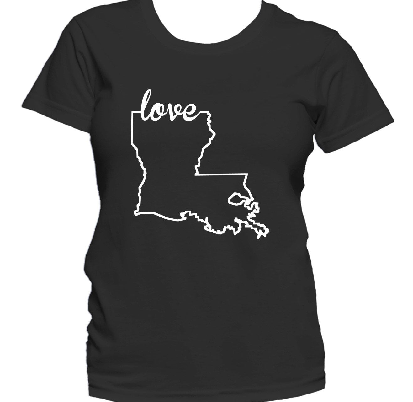 Women's Louisiana Shirt - Louisiana Love State Outline Women's T-Shirt