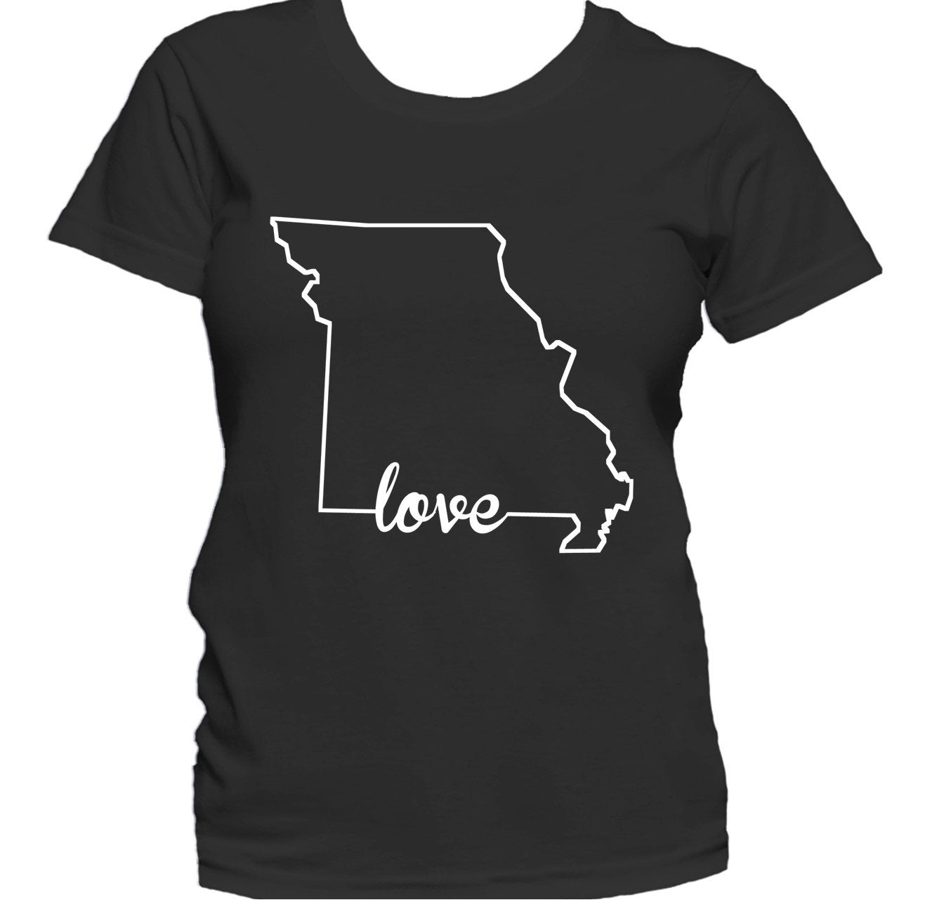 Women's Missouri Shirt - Missouri Love State Outline Women's T-Shirt