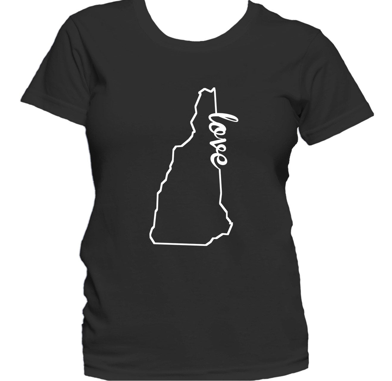 Women's New Hampshire Shirt - New Hampshire Love State Outline Women's T-Shirt