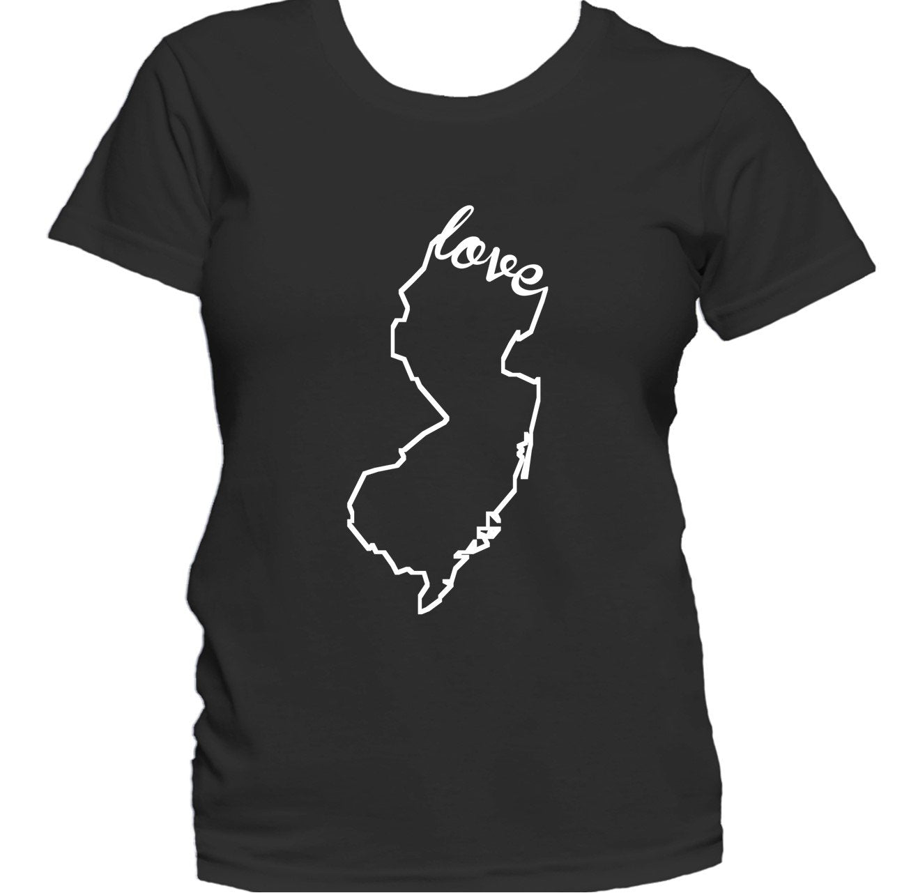 Women's New Jersey Shirt - New Jersey Love State Outline Women's T-Shirt
