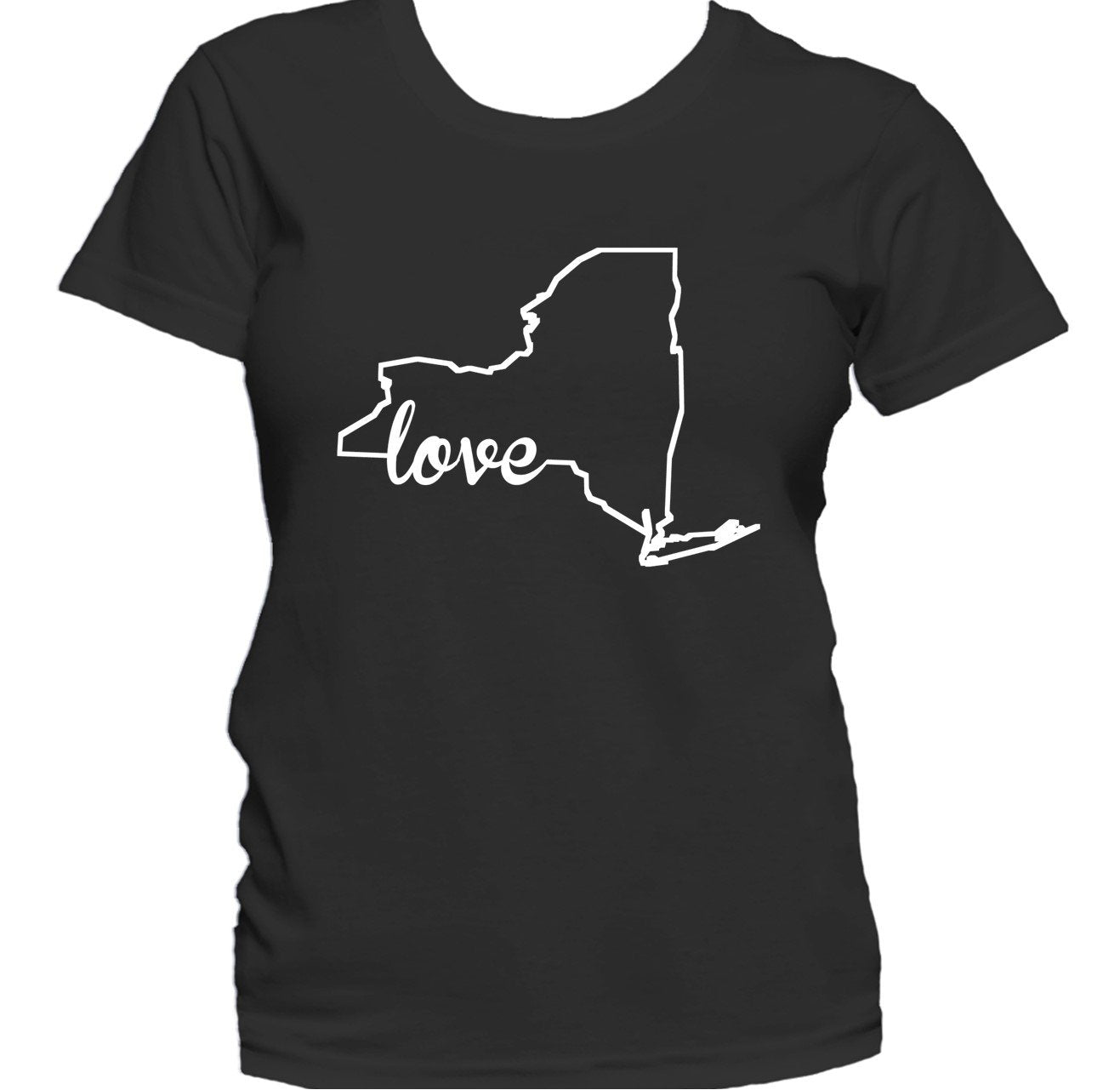 Women's New York Shirt - New York Love State Outline Women's T-Shirt