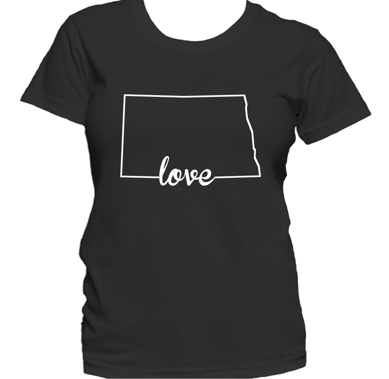 Women's North Dakota Shirt - North Dakota Love State Outline Women's T-Shirt