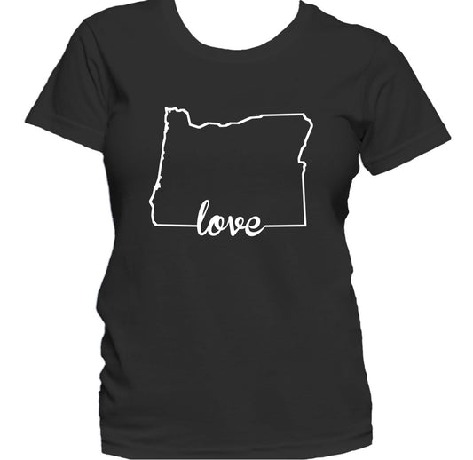 Women's Oregon Shirt - Oregon Love State Outline Women's T-Shirt