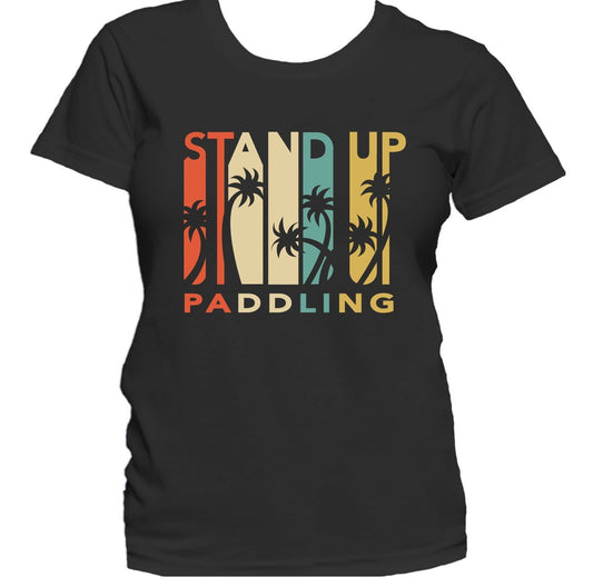 Retro 1970's Style Stand Up Paddling Women's T-Shirt