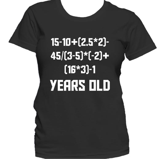 12 Years Old Algebra Equation Funny 12th Birthday Math Women's T-Shirt