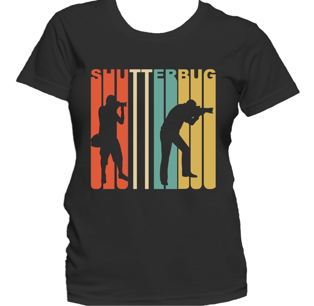 Retro 1970's Style Shutterbug Silhouette Photography Women's T-Shirt