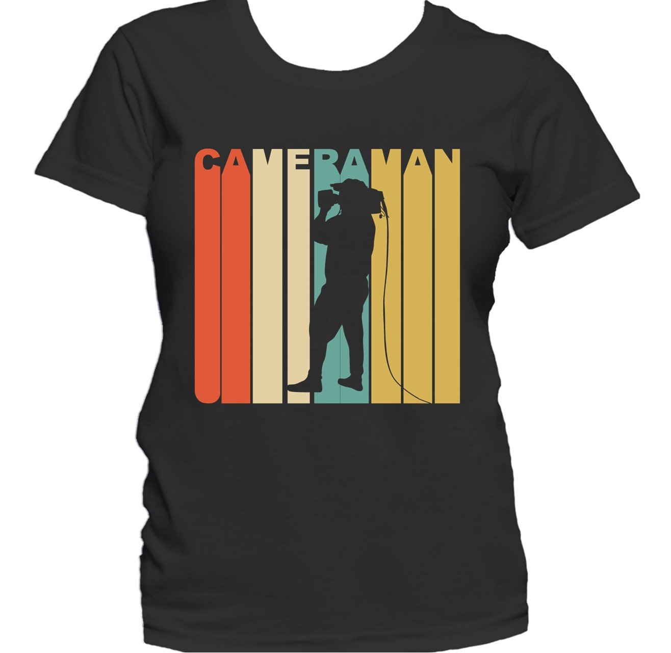 Retro 1970's Style Cameraman Silhouette Cameraman Women's T-Shirt