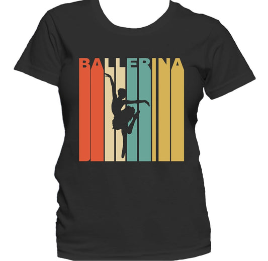 Retro 1970's Style Ballerina Silhouette Dancer Women's T-Shirt
