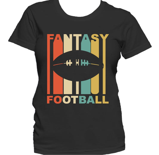 Retro 1970's Style Football Silhouette Fantasy Sports Women's T-Shirt