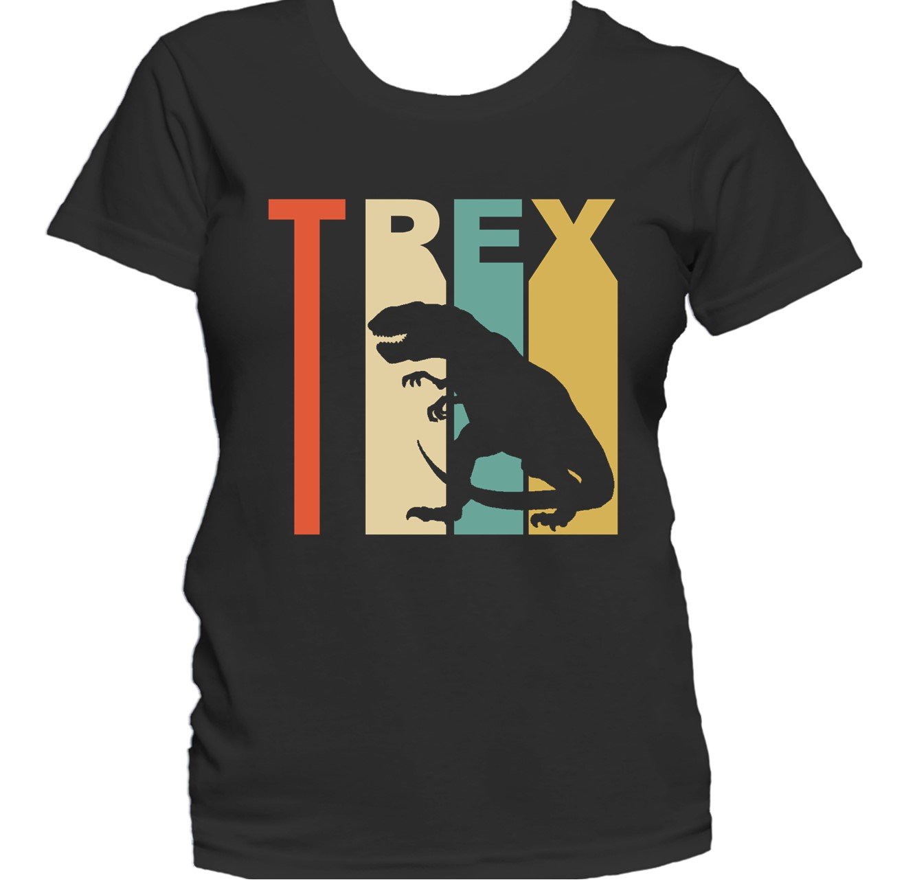 Retro 1970's Style Dinosaur Silhouette T Rex Women's T-Shirt