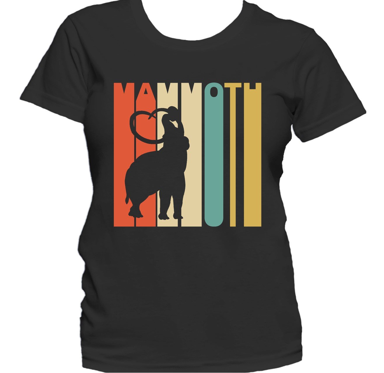 Retro 1970's Style Woolly Mammoth Silhouette Mammoth Women's T-Shirt