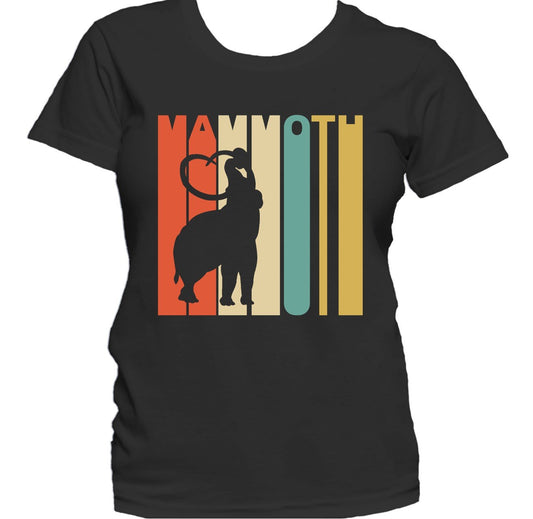 Retro 1970's Style Woolly Mammoth Silhouette Mammoth Women's T-Shirt