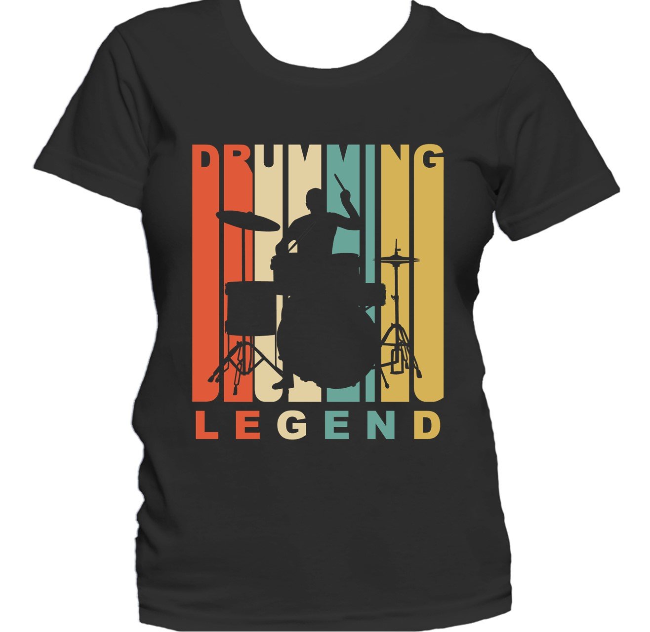 Retro 1970's Style Drumming Legend Retro Drummer Women's T-Shirt