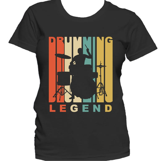 Retro 1970's Style Drumming Legend Retro Drummer Women's T-Shirt