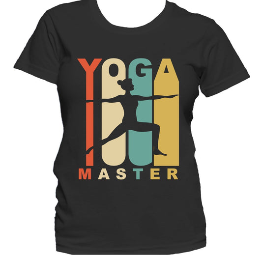 Retro 1970's Style Yoga Master Warrior Two Yoga Pose Women's T-Shirt
