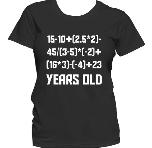 40 Years Old Algebra Equation Funny 40th Birthday Math Women's T-Shirt
