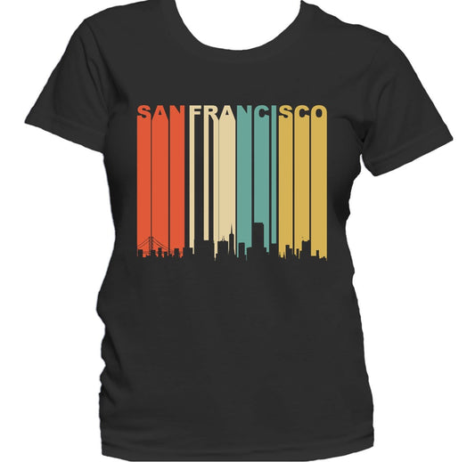 Retro 1970's Style San Francisco California Downtown Skyline Women's T-Shirt