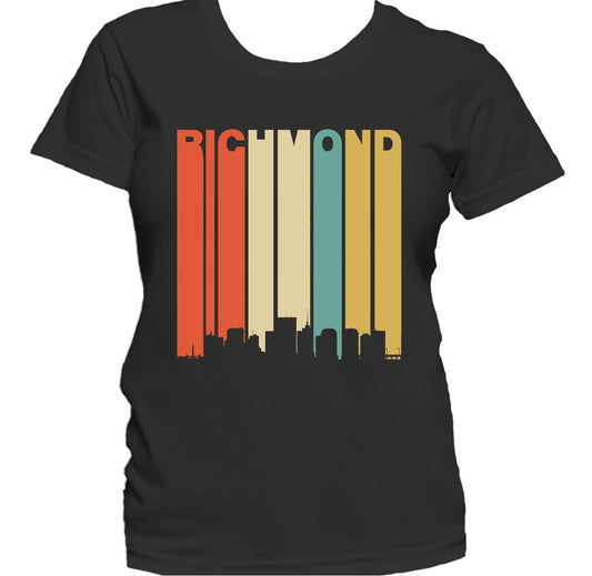 Retro 1970's Style Richmond Virginia Downtown Skyline Women's T-Shirt
