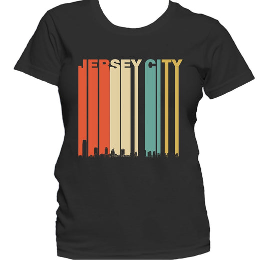 Retro 1970's Style Jersey City New Jersey Skyline Women's T-Shirt