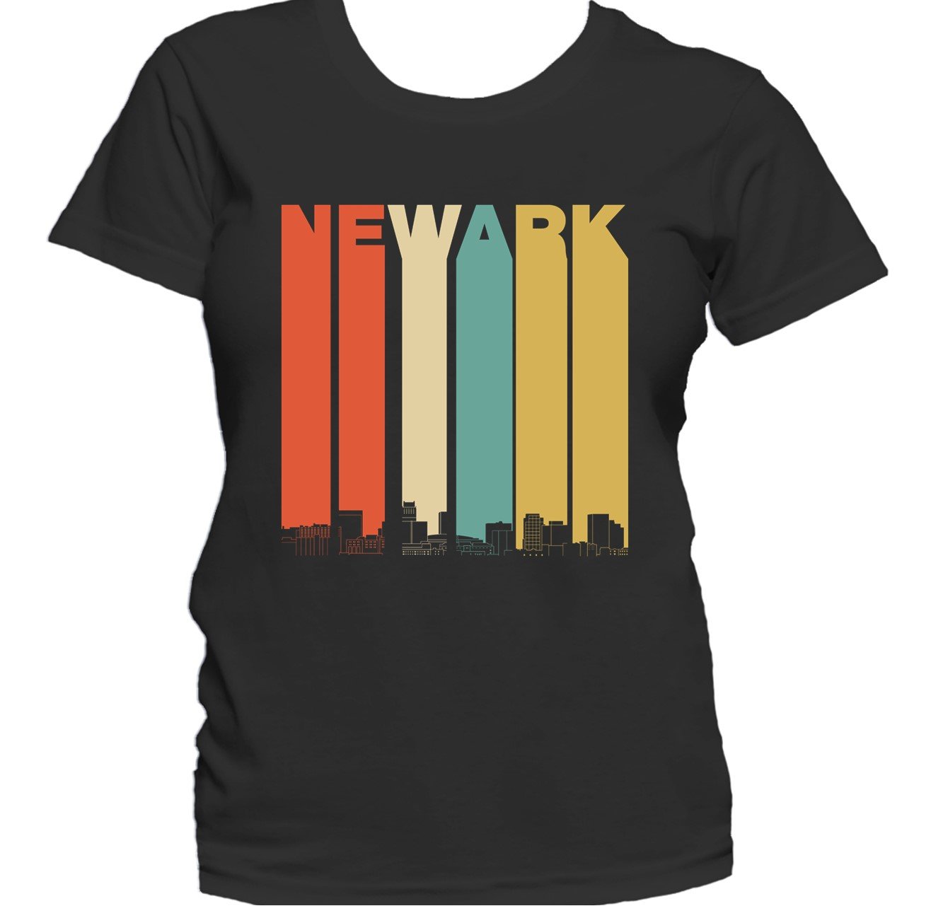 Retro 1970's Style Newark New Jersey Skyline Women's T-Shirt