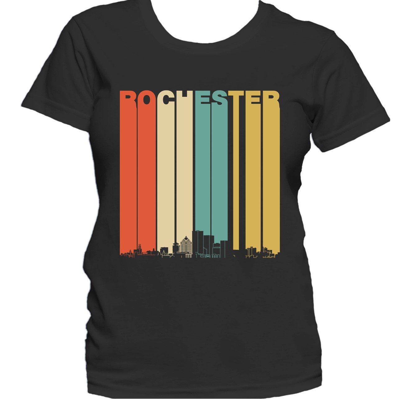 Retro 1970's Style Rochester New York Skyline Women's T-Shirt
