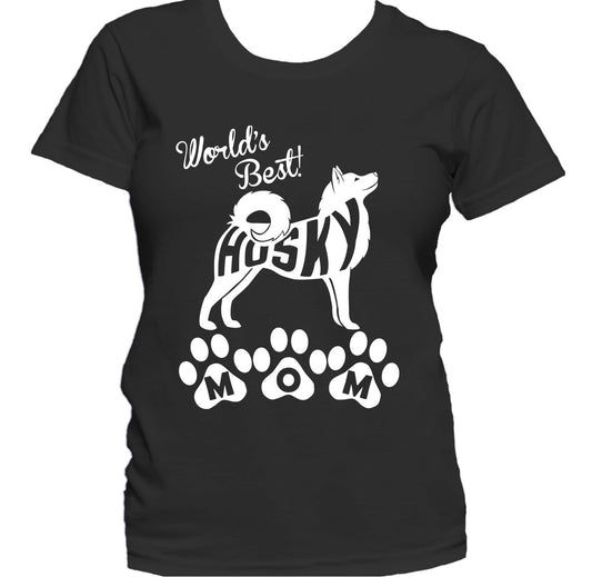 World's Best Husky Mom Dog Silhouette Women's T-Shirt