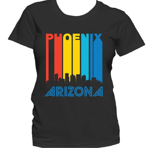 Retro 1970's Style Phoenix Arizona Cityscape Downtown Skyline Women's T-Shirt