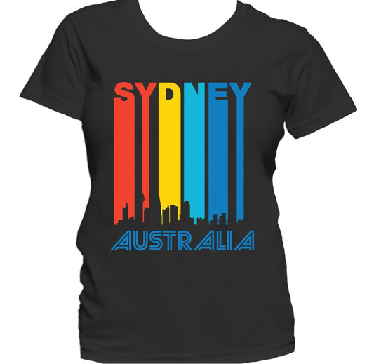 Retro 1970's Style Sydney Australia Cityscape Downtown Skyline Women's T-Shirt