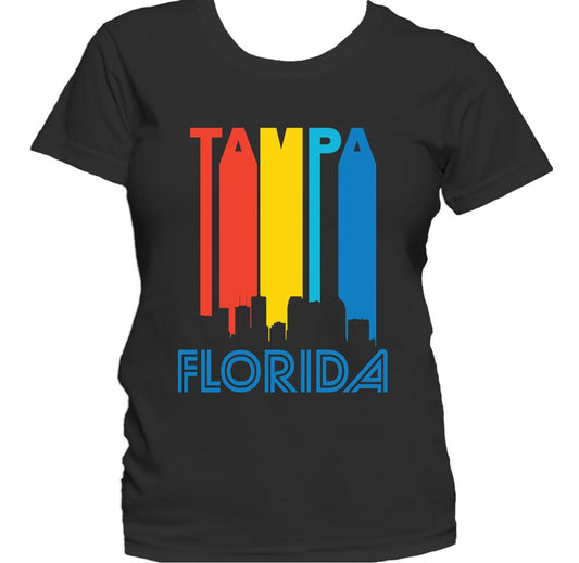 Retro 1970's Style Tampa Florida Cityscape Downtown Skyline Women's T-Shirt