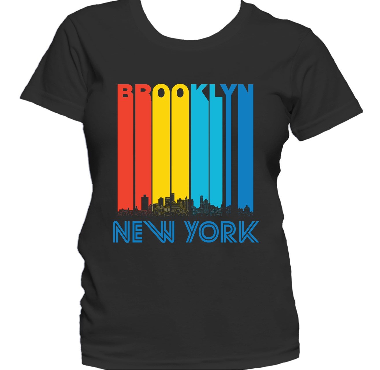 Retro 1970's Style Brooklyn New York Skyline Women's T-Shirt