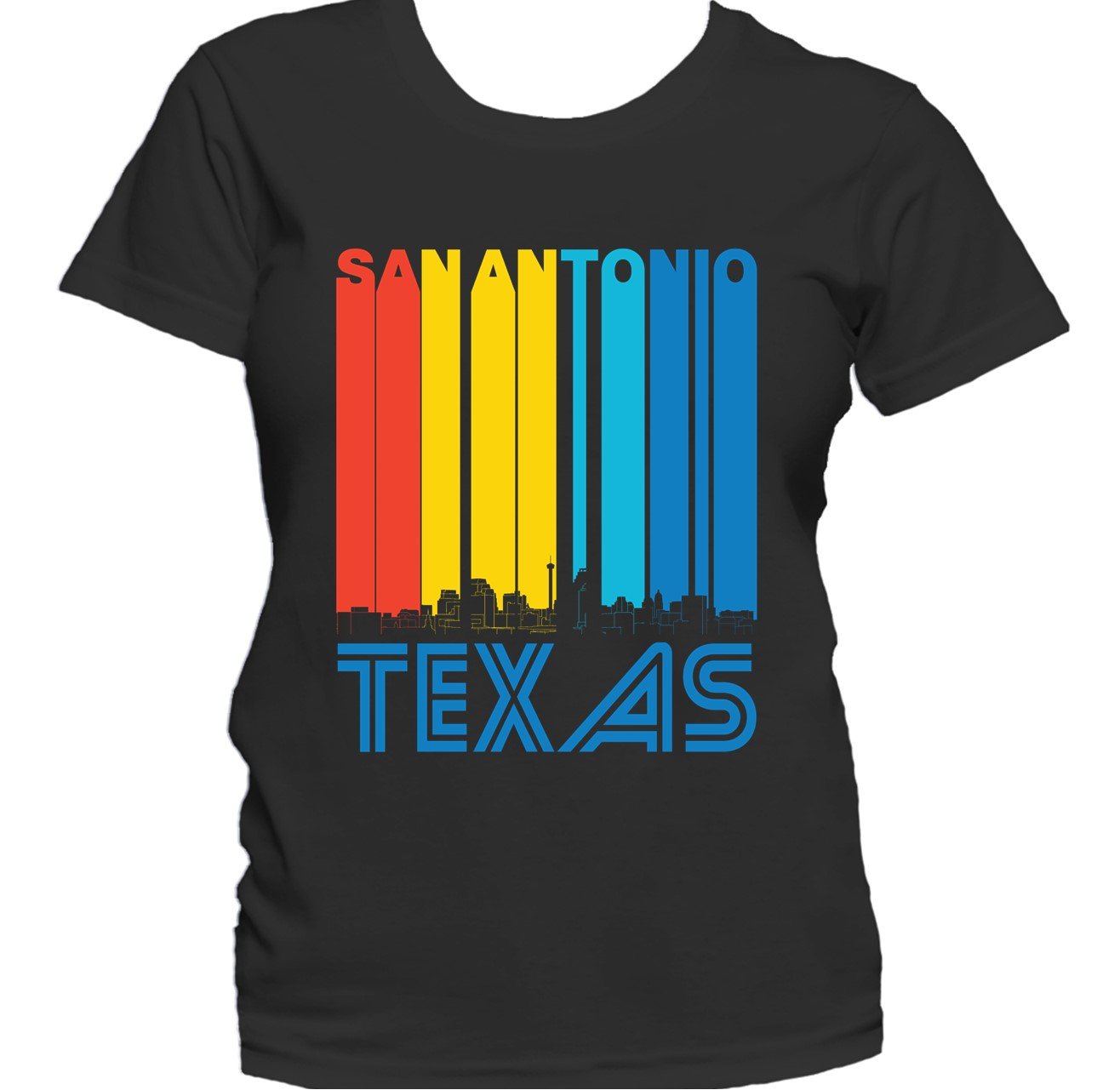 Retro 1970's Style San Antonio Texas Skyline Women's T-Shirt