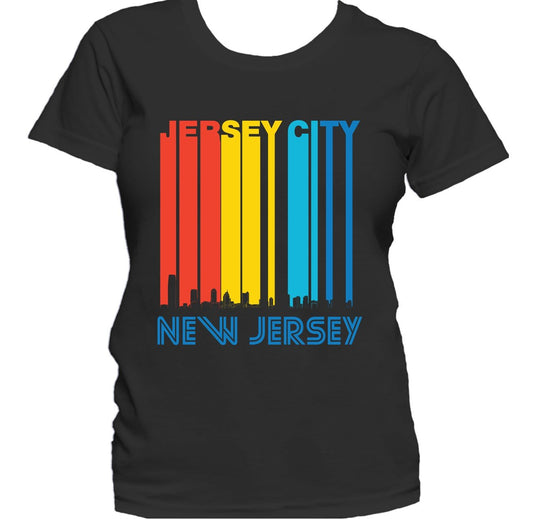 Retro 1970's Style Jersey City New Jersey Skyline Women's T-Shirt