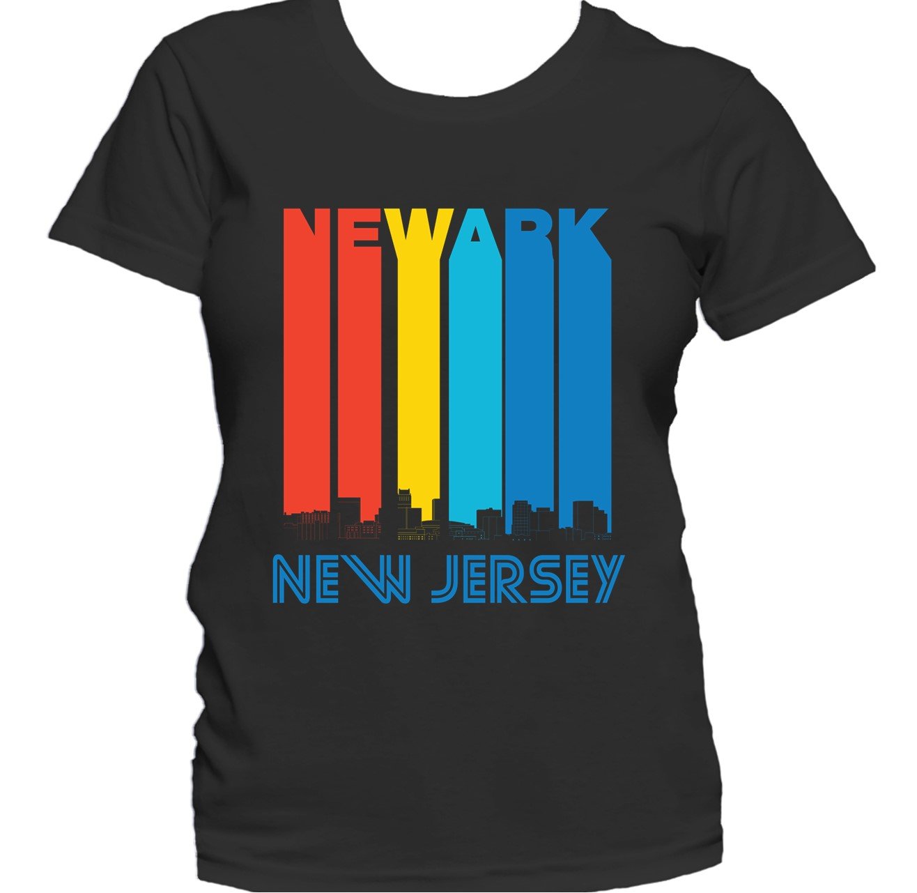 Retro 1970's Style Newark New Jersey Skyline Women's T-Shirt
