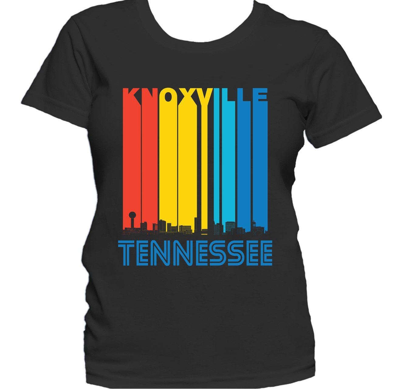 Retro 1970's Style Knoxville Tennessee Skyline Women's T-Shirt