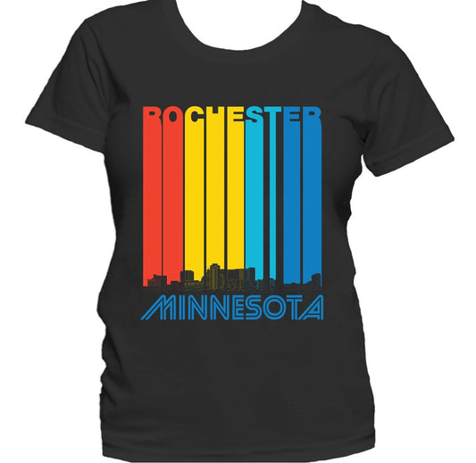 Retro 1970's Style Rochester Minnesota Skyline Women's T-Shirt