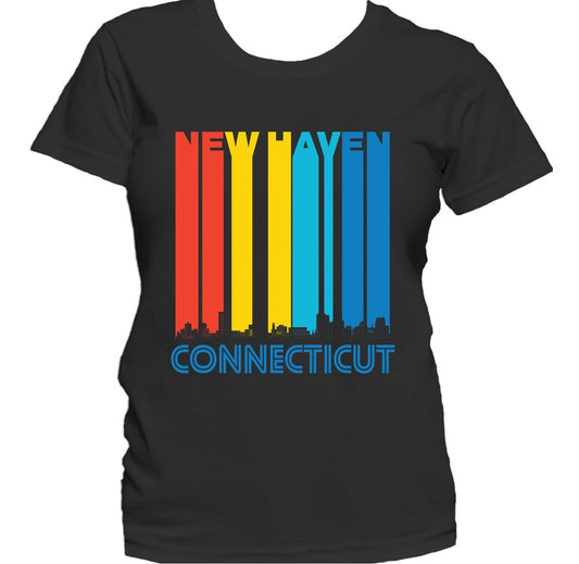 Retro 1970's Style New Haven Connecticut Skyline Women's T-Shirt