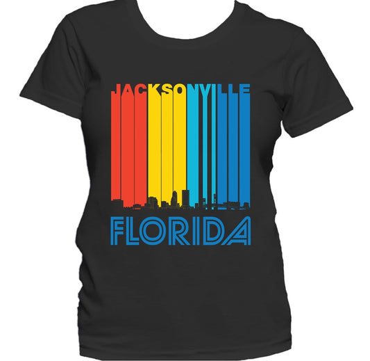 Retro 1970's Style Jacksonville Florida Skyline Women's T-Shirt