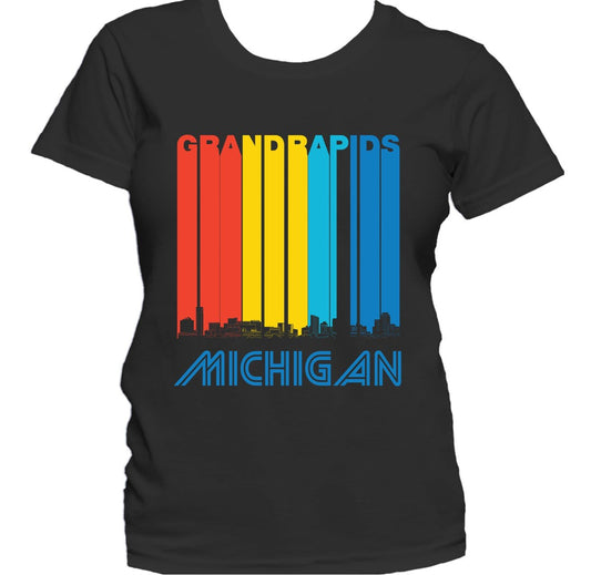 Retro 1970's Style Grand Rapids Michigan Skyline Women's T-Shirt