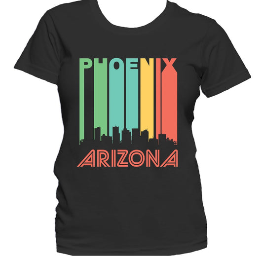 Retro 1970's Style Phoenix Arizona Cityscape Downtown Skyline Women's T-Shirt